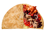 Cheburek with Pulled Pork and Chili con Carne