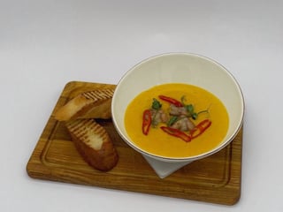 Гарбузовий суп з креветкою