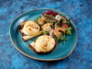 *ТОСТИ ПАШОТ З ОБСМАЖЕНИМИ КРЕВЕТКАМИ