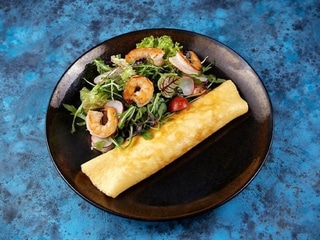 *ОМЛЕТ З ОБСМАЖЕНИМИ КРЕВЕТКАМИ