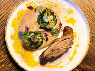 Індичка конфі, мус з каштанів