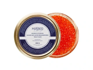 Kaviár ze pstruha Aruko. Váha 200 g. Francie
