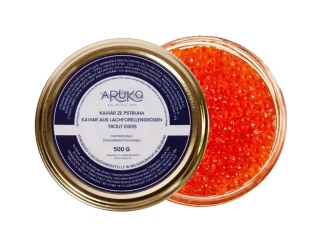 Kaviár ze pstruha Aruko. Váha 500 g. Francie