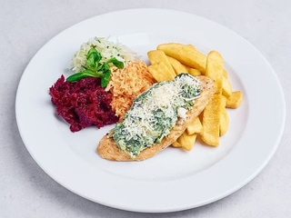 Grilowana pierś z kurczaka ze szpinakiem na ostro