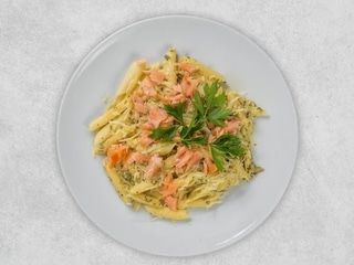 Penne z łososiem