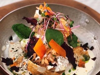 Fire-roasted cauliflower with smoked mustard sauce