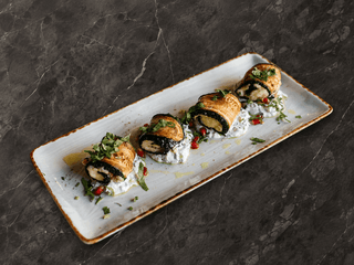 Zucchini Rolls with Mozzarella & Tzatziki