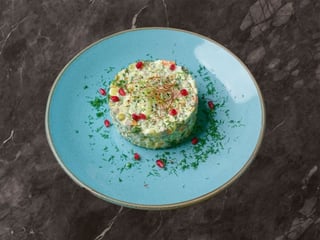 Olivier Salad with Tongue