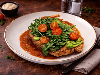 Kuřecí řízek v panko strouhance, bramborová kaše