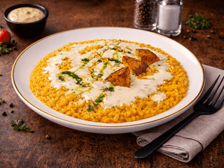 Lasagne s lososem, baby špenátem a smetanou