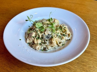 Tagliatelle con Funghi e Tacchino