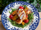 Теплий салат з креветками