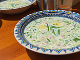 Окрошка з креветками