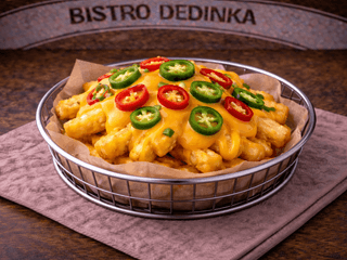 Chrumkavé hranolky s cheddarom a jalapeňos
