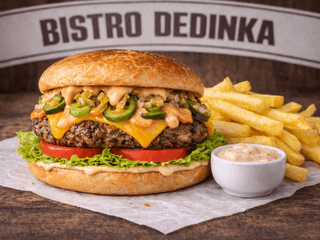 COMBO: Samurai burger + hranolky + omáčka