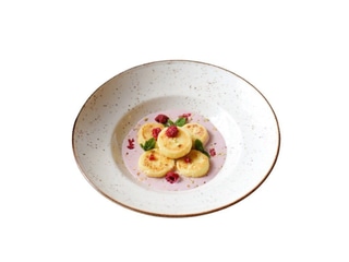 Запечені міні сирнички з йогуртом та малиною