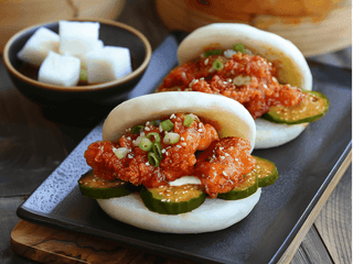 Bao Sandwiches with Classic Spicy K-Chicken