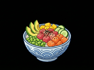 MENU7: POKE grilovaný losos 
