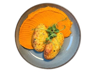 Рибні котлети з лосося та тріски з сочевичним пюре