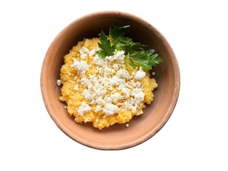 Кукурудзяна крупа з карпатською бринзою