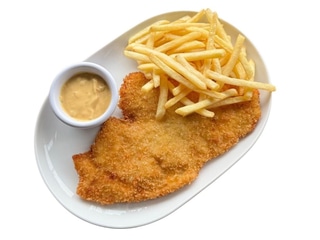 Чікен шніцель з картоплею фрі