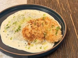 Шніцель курячий з трюфельним пюре 