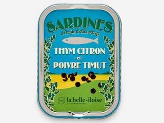 Sardines à l’huile d’olive vierge, thym citron et poivre Timut