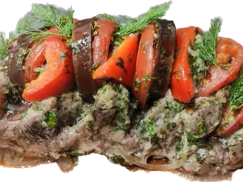 Свинний ошийок запечений з овочами