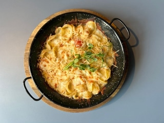 Запечена паста з креветками