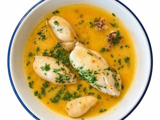 Baby cuttlefish in garlic sause 