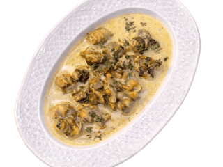 Rapana meat in creamy sause 