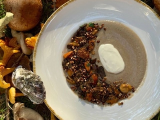 Cream soup "porcini mushrooms and the sea"