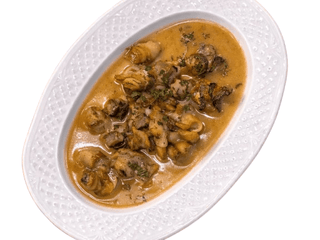Rapana meat in garlic sause 