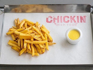 Large french fries with double cheese sauce