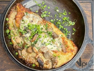 Дерун з куркою та грибами