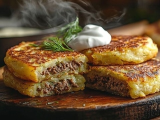 Placki ziemniaczane z pieczarkami 