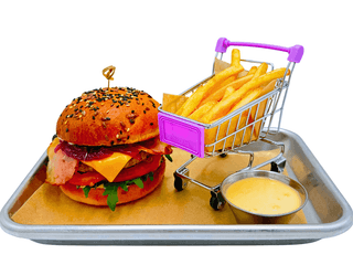 BEEF BURGER  з соусом Чеддер і цибулевим конфі 