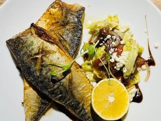 Скумбрія - філе з овочами гриль 