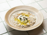 SAVORY OATMEAL WITH POACHED EGG AND TRUFFLE PASTE