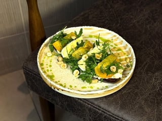 Тост із баклажану з м’ясним кремом