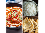kana tikka masala, Riis ja Tavaline naan