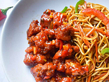Crispy Honey kana + Köögiviljad ja munanuudlid
