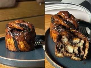 Булочка косичка шоколад