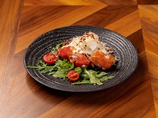 Гарбузові оладки з лососем 