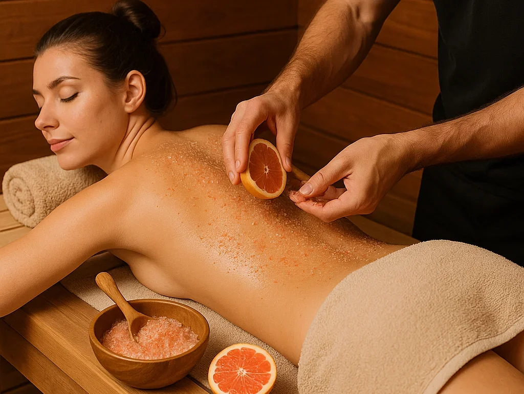 Натуральний скраб з грейпфрута у бані