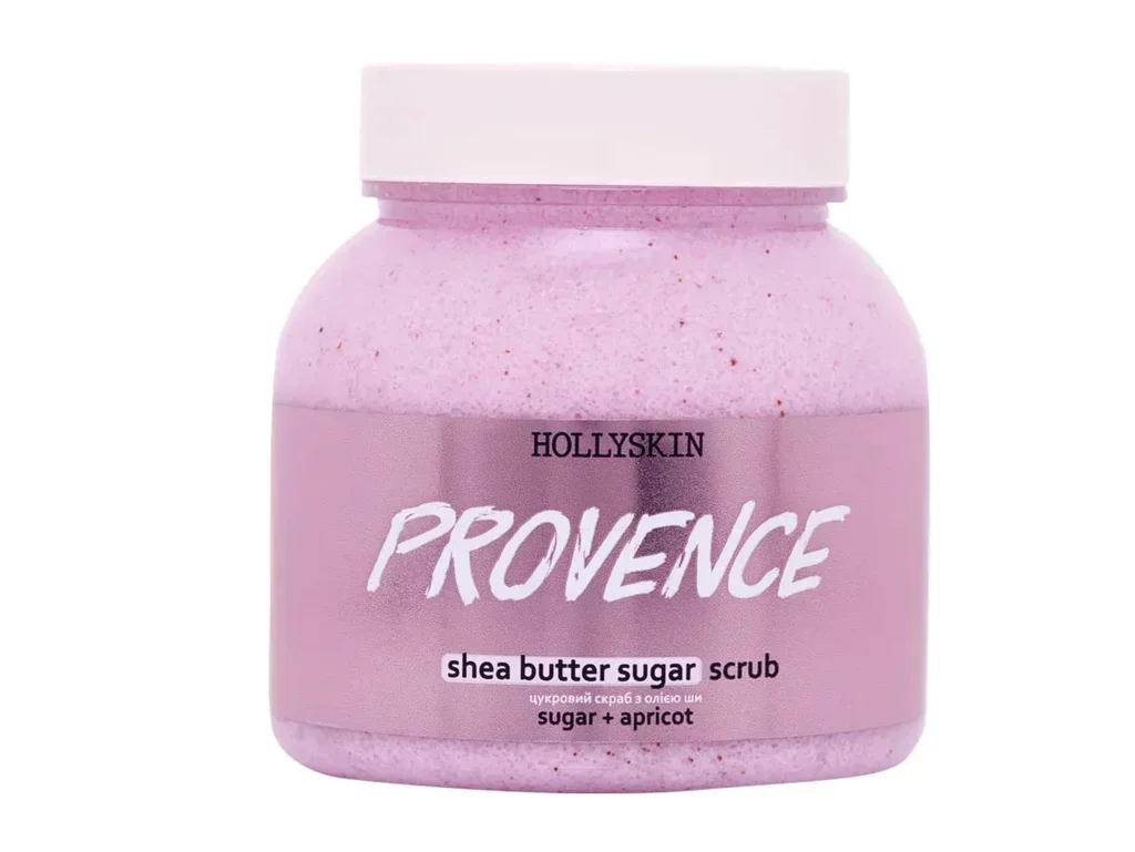 Hollyskin Цукровий скраб з олією ши і перлітом Provence