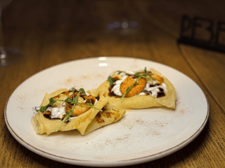 Млинці з креветкою та соусом "Теріякі"