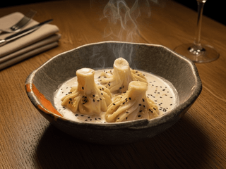 Хінкалі з креветкою у вершковому соусі