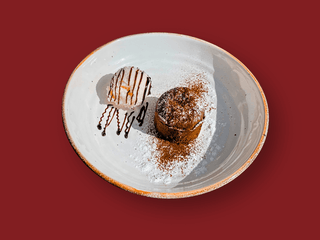 Шоколадний фондан з морозивом