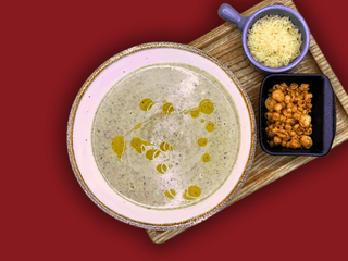 Грибний крем суп з темпурой та пармезаном